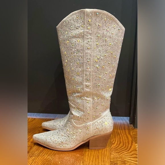 Fun Rhinestones Boots, Western Knee High Boots - Picture 5 of 8